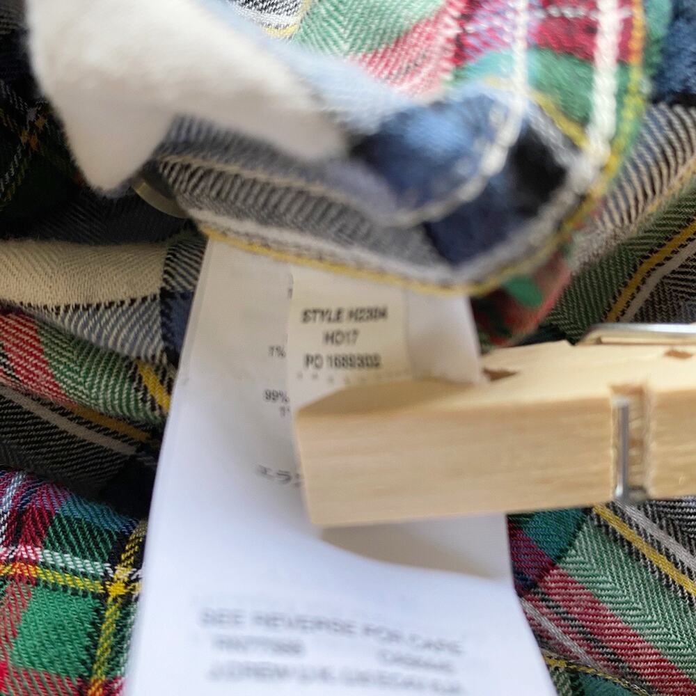 J.Crew Camp Shirt Womens 4 Green Blue Red Plaid Long Sleeve Button Up Pockets - Picture 6 of 9
